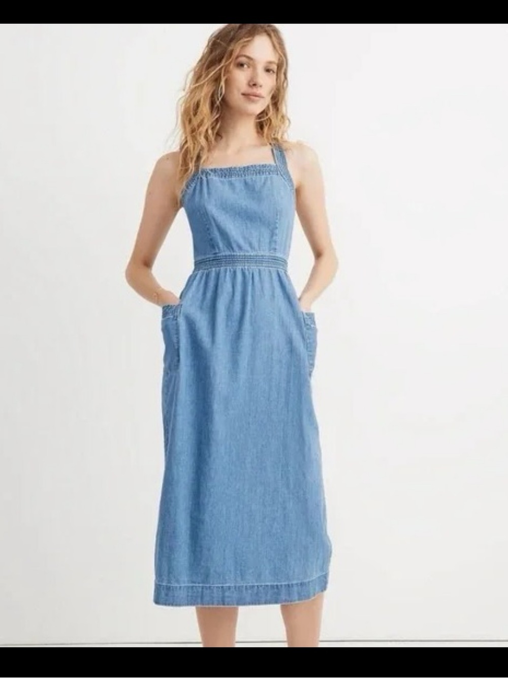 Madewell Denim Apron Midi Dress